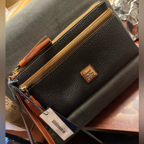 Dooney & Bourke Pebble Grain Double Zip Wristlet Black - Picture 7 of 14